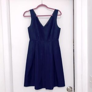 J Crew royal blue A-line V neck dress